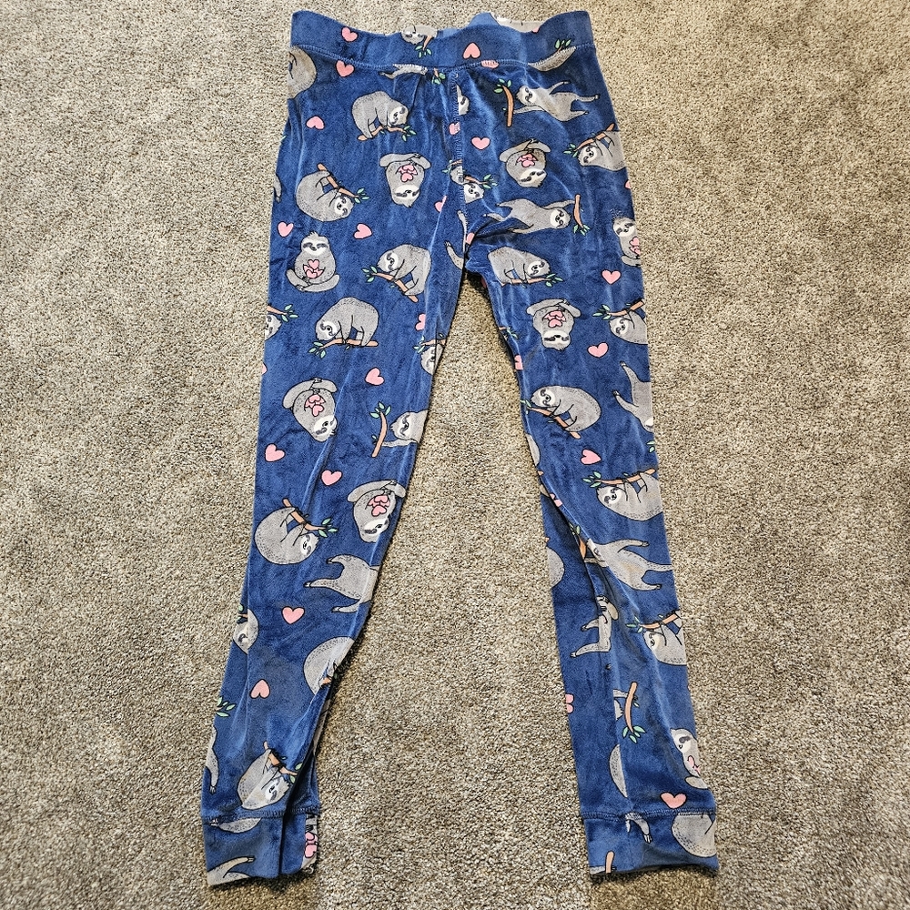 Adorable Sloth Print Velour Lounge Pants